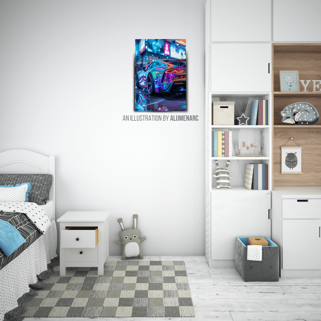 C035-Neon Metal Poster by Alumenarc