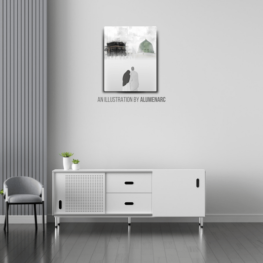 I028-Makkah and Madina Metal Poster by Alumenarc