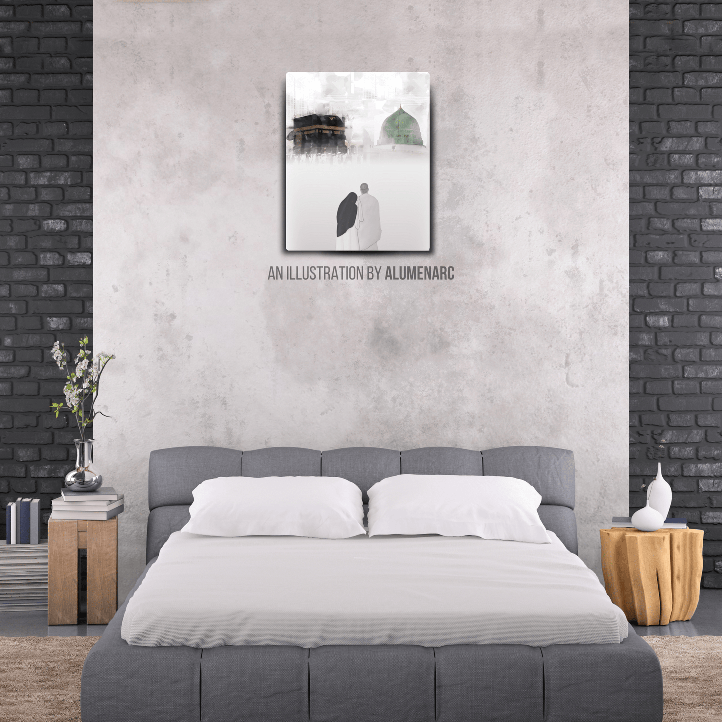 I028-Makkah and Madina Metal Poster by Alumenarc
