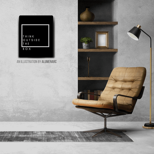 Q004-Think Outside The Box Metal Poster by Alumenarc