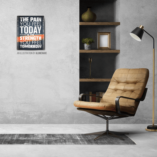 Q008-Strength Metal Poster by Alumenarc