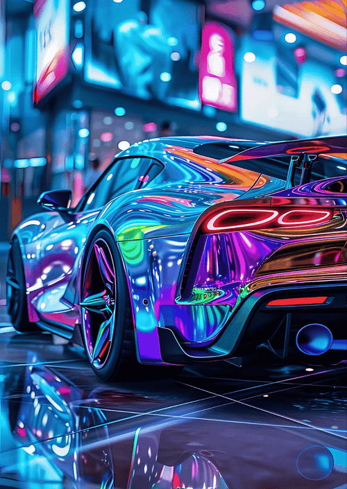 C035 - Neon Metal Poster by Alumenarc