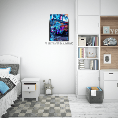 C035-Neon Metal Poster by Alumenarc