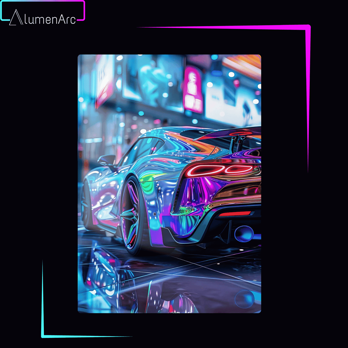 C035-Neon Metal Poster by Alumenarc