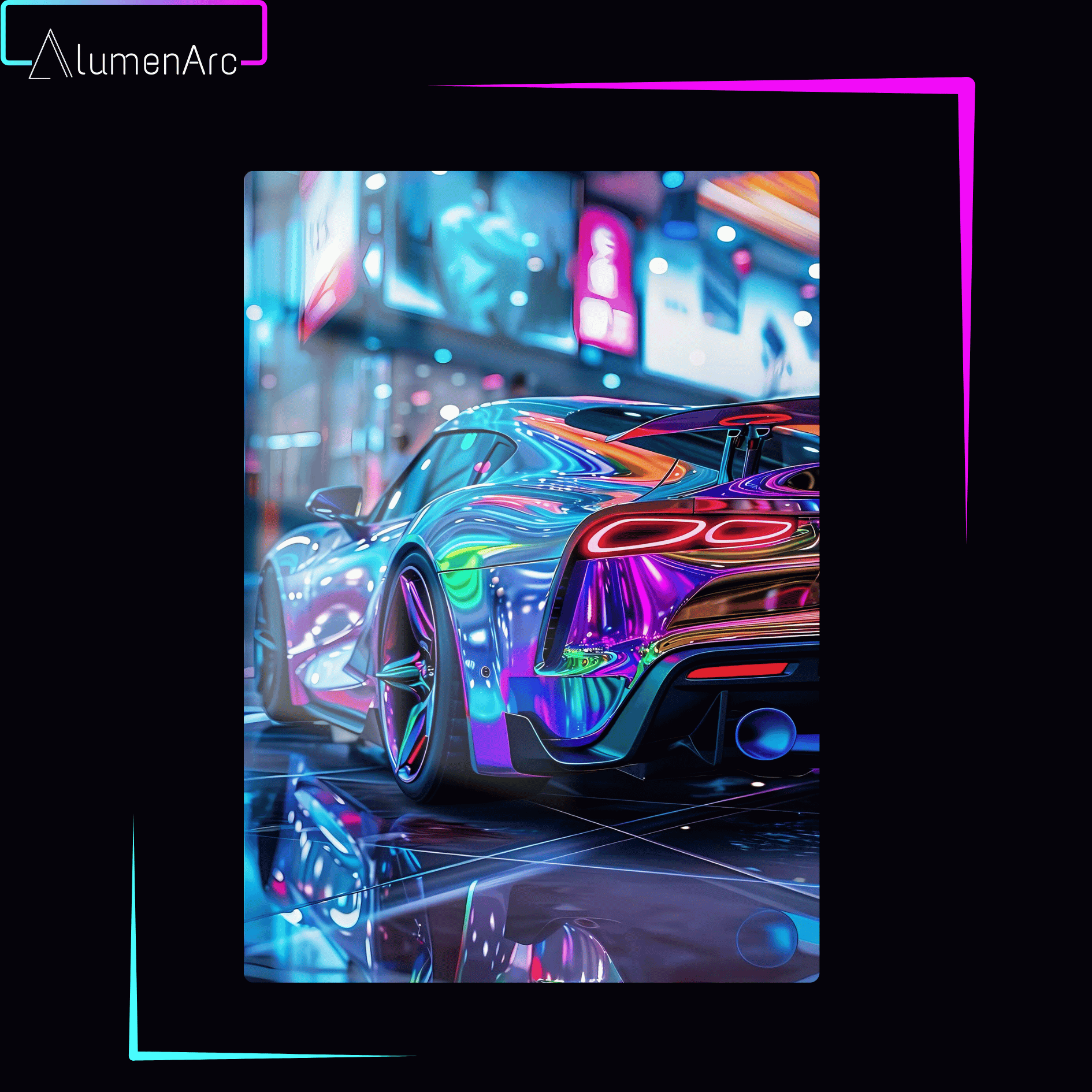 C035-Neon Metal Poster by Alumenarc