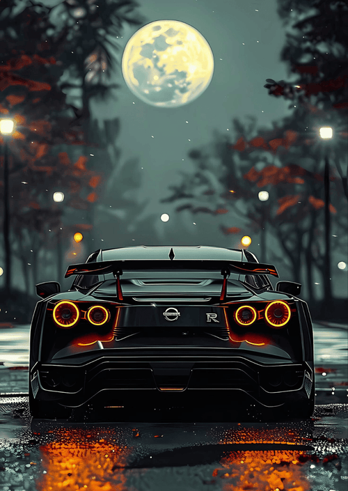 C060 - GTR Back Metal Poster by Alumenarc