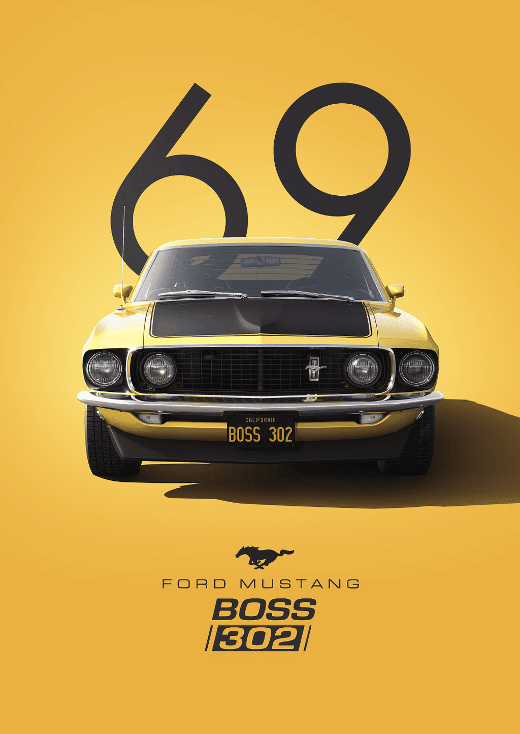 C080 - Muscle Car Metal Poster by Alumenarc