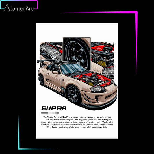 C110 - Supra Car Metal Poster by Alumenarc