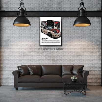 C110 - Supra Car Metal Poster by Alumenarc
