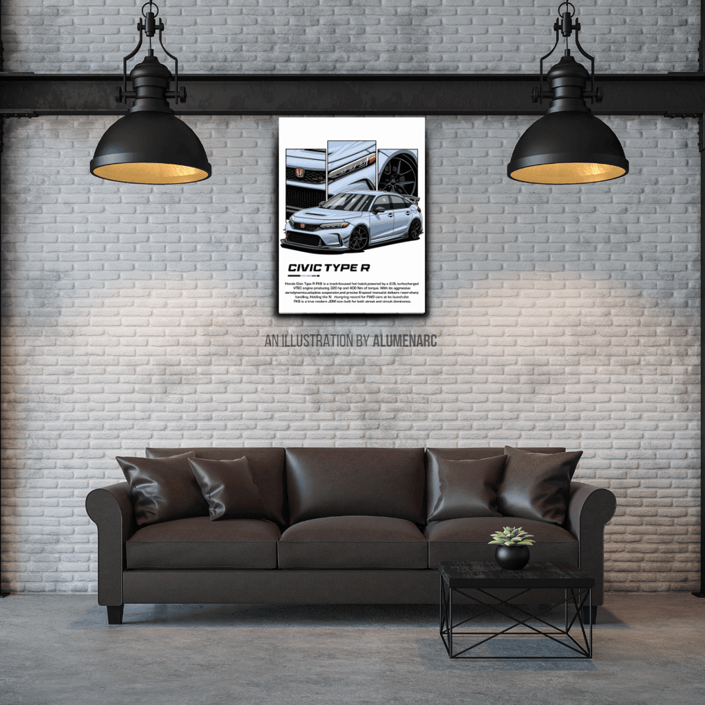 C114 - Civic Type - R Metal Poster by Alumenarc