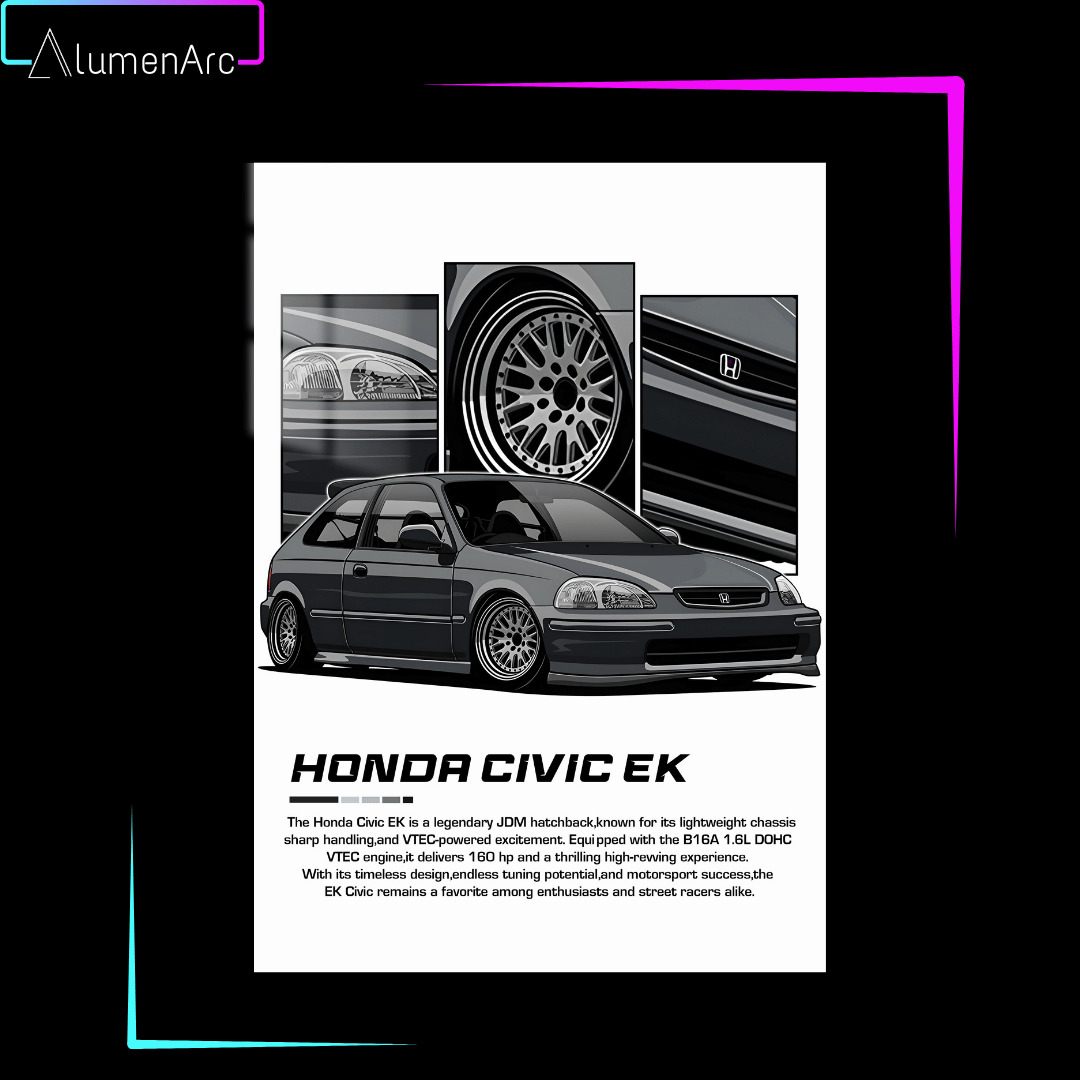 C117 - Civic EK Metal Poster by Alumenarc