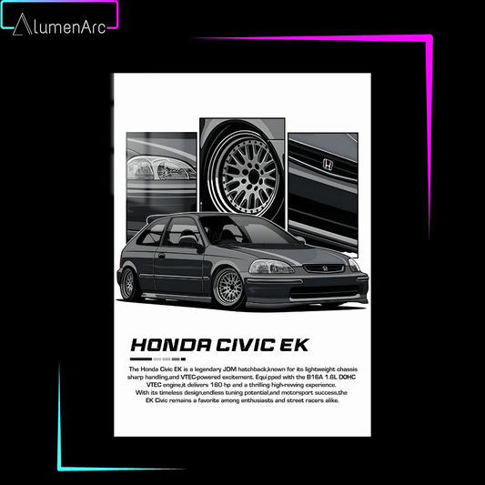 C117 - Civic EK Metal Poster by Alumenarc