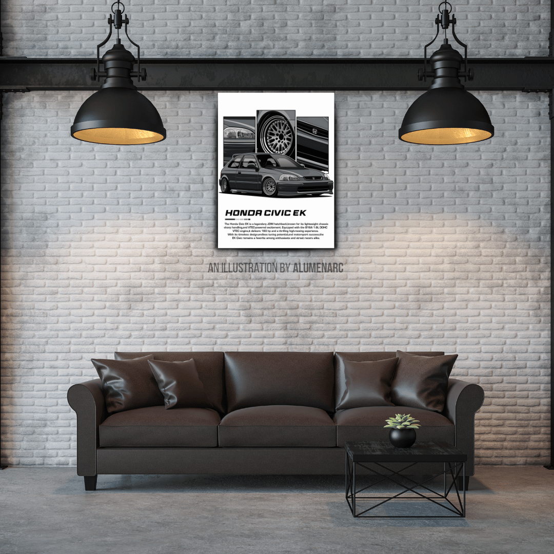 C117 - Civic EK Metal Poster by Alumenarc