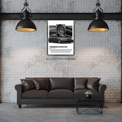 C117 - Civic EK Metal Poster by Alumenarc