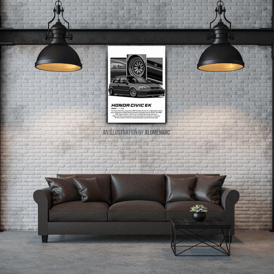 C117 - Civic EK Metal Poster by Alumenarc