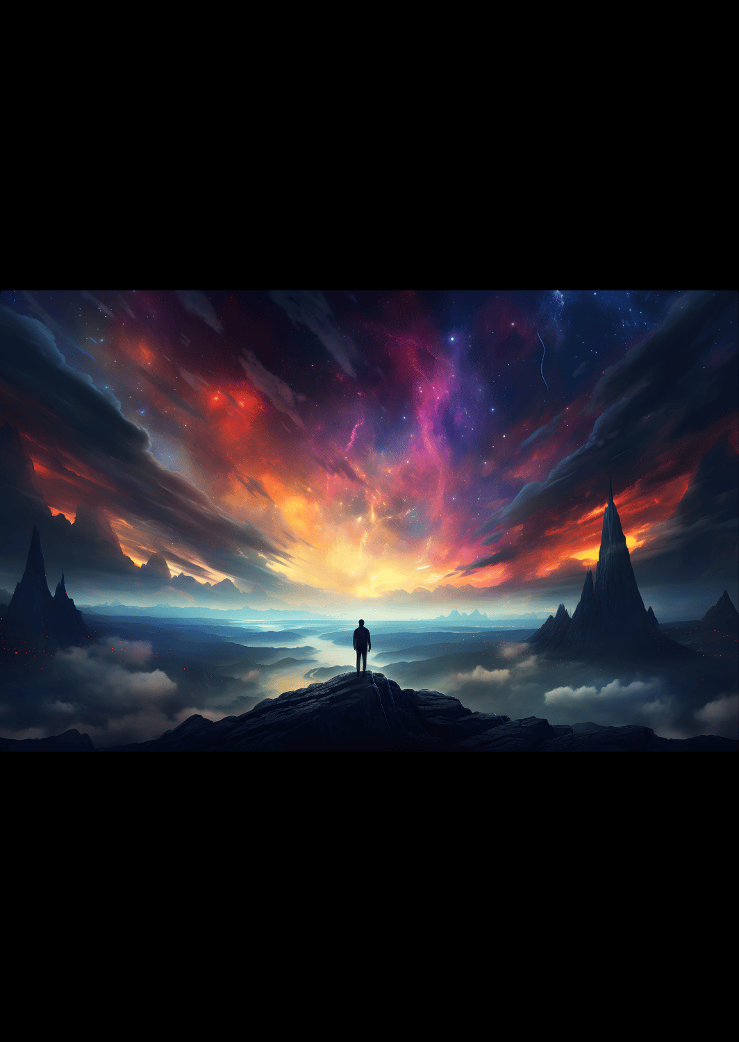 CAS026 - Man a Mountain Top Metal Poster by Alumenarc