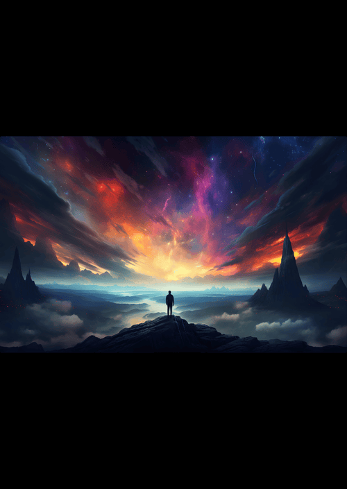 CAS026 - Man a Mountain Top Metal Poster by Alumenarc