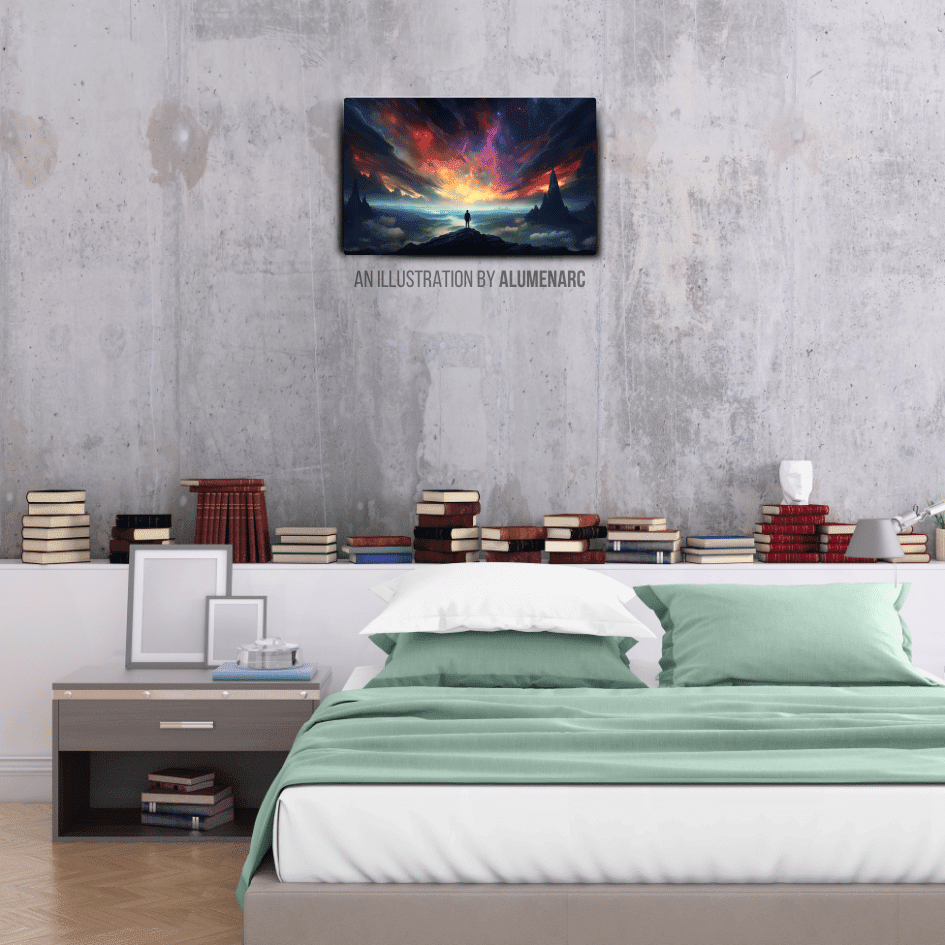 CAS026 - Man a Mountain Top Metal Poster by Alumenarc