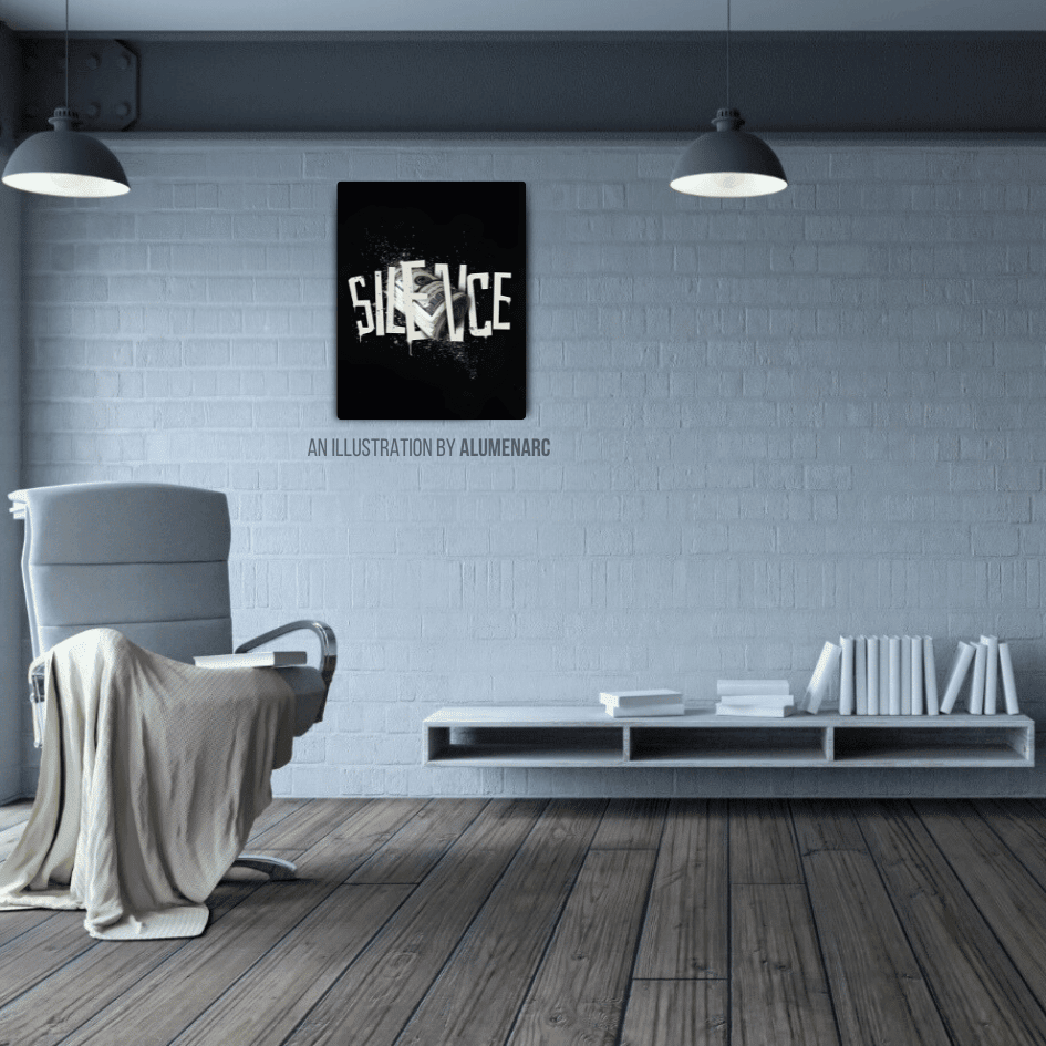 H011 - Silence Metal Poster by Alumenarc