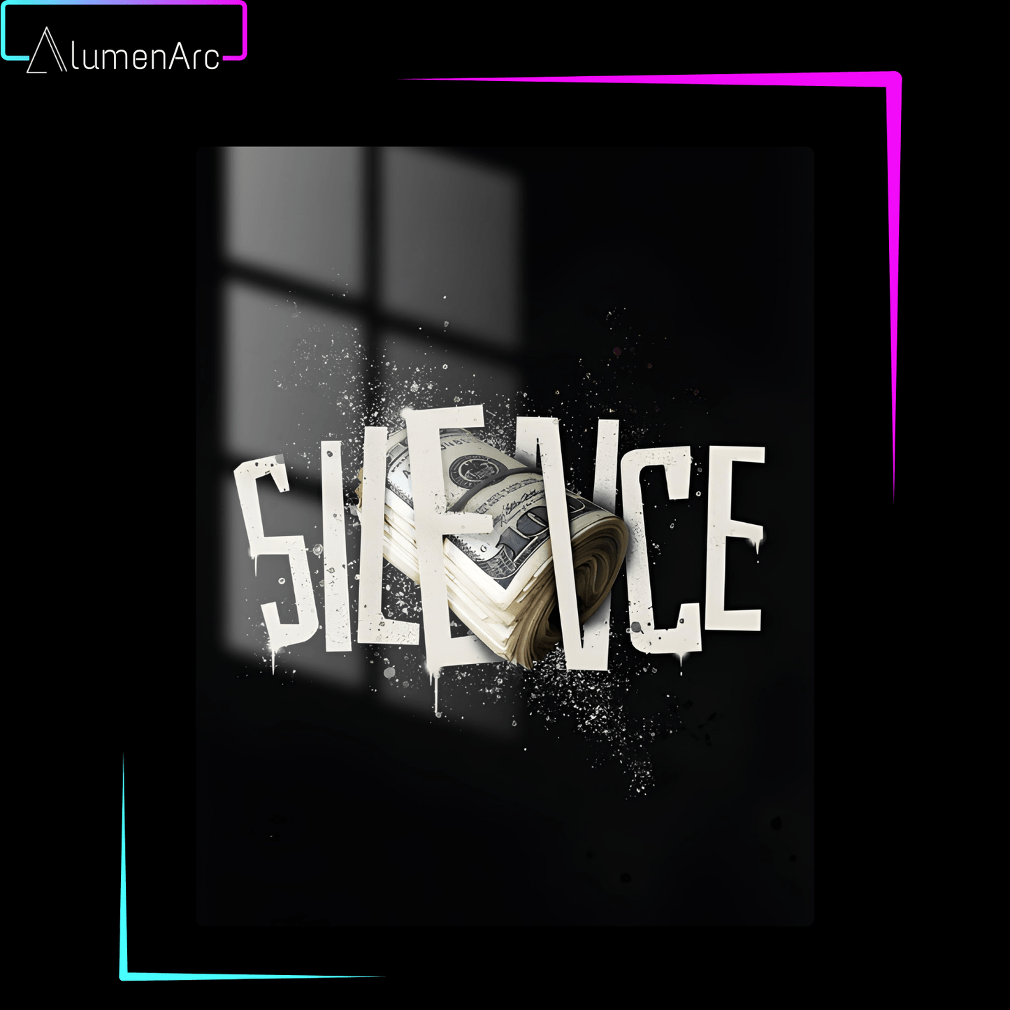 H011-Silence Metal Poster by Alumenarc