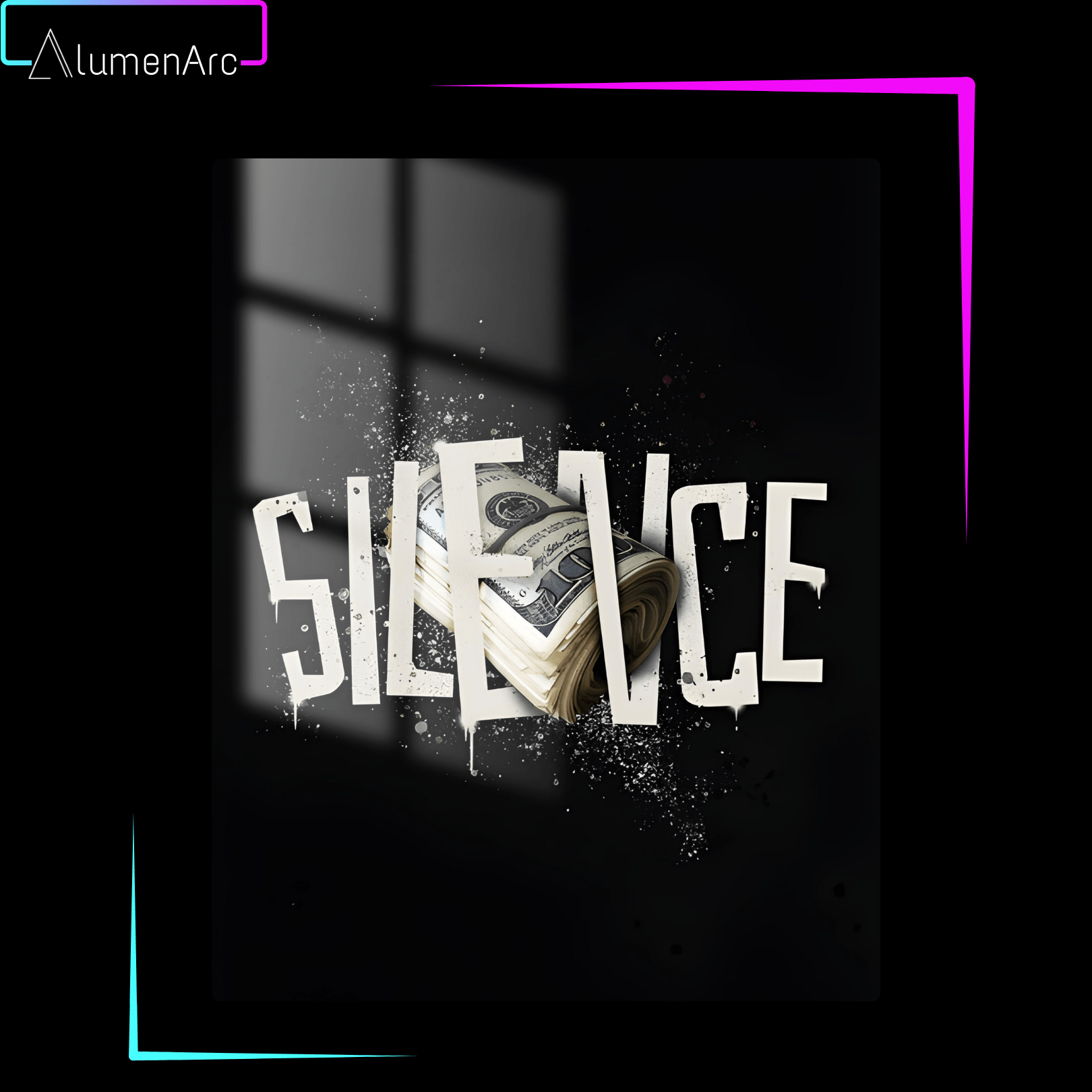 H011-Silence Metal Poster by Alumenarc