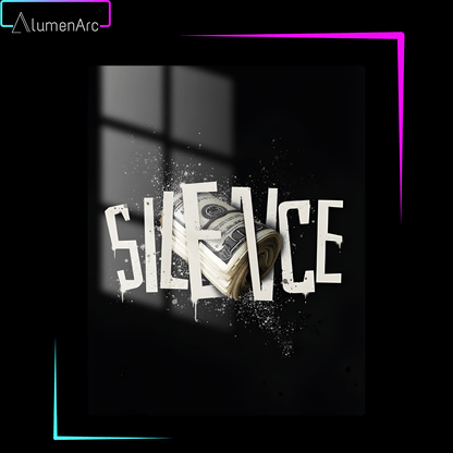 H011-Silence Metal Poster by Alumenarc