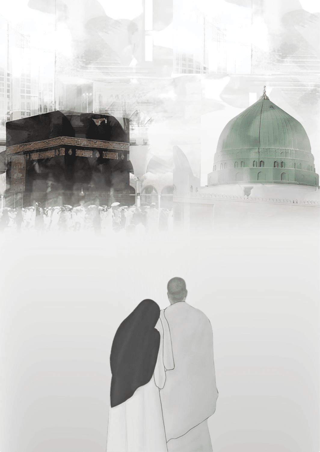 I028 - Makkah and Madina Metal Poster by Alumenarc