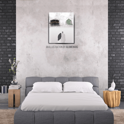 I028-Makkah and Madina Metal Poster by Alumenarc