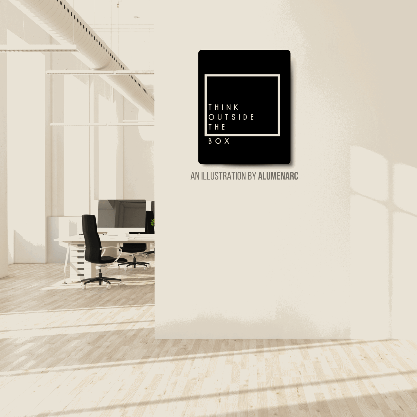 Q004-Think Outside The Box Metal Poster by Alumenarc