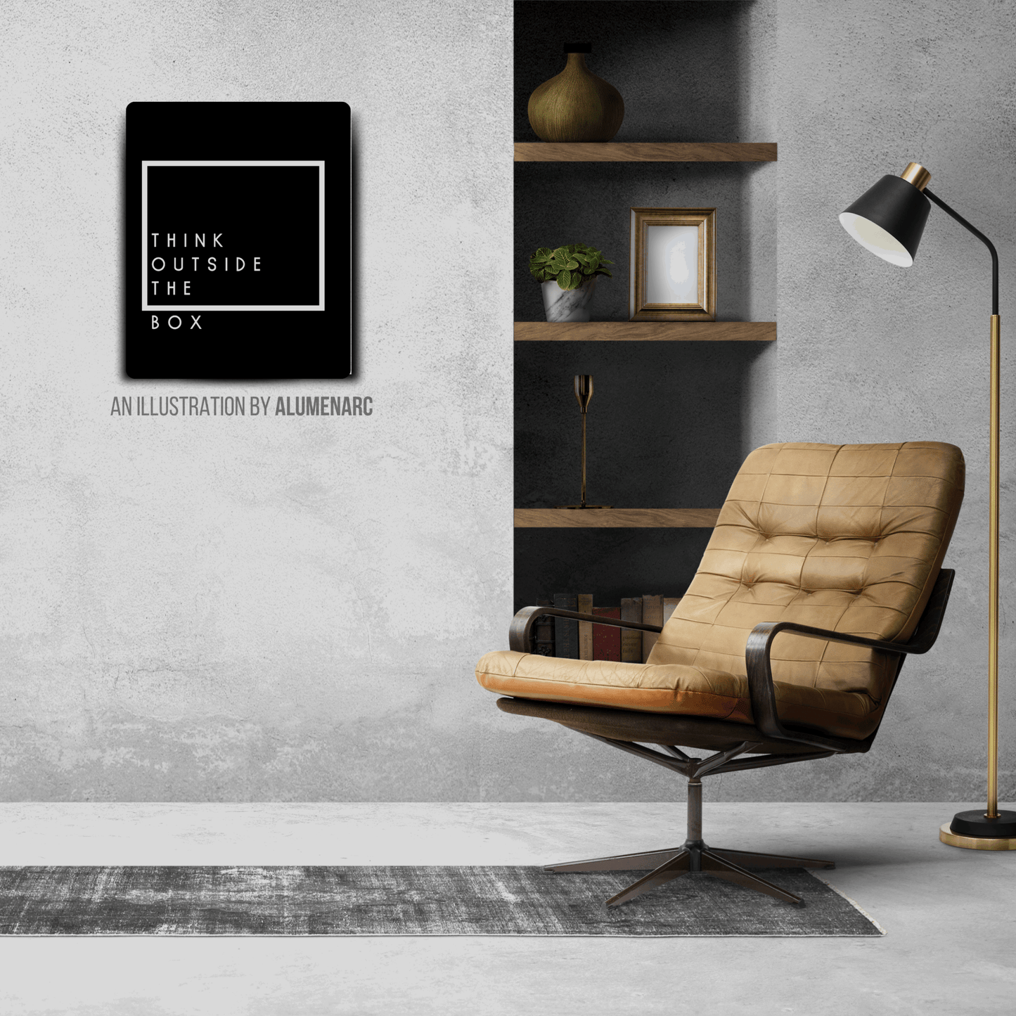 Q004-Think Outside The Box Metal Poster by Alumenarc