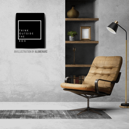 Q004-Think Outside The Box Metal Poster by Alumenarc