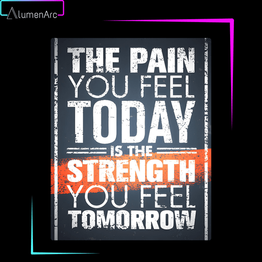 Q008-Strength Metal Poster by Alumenarc